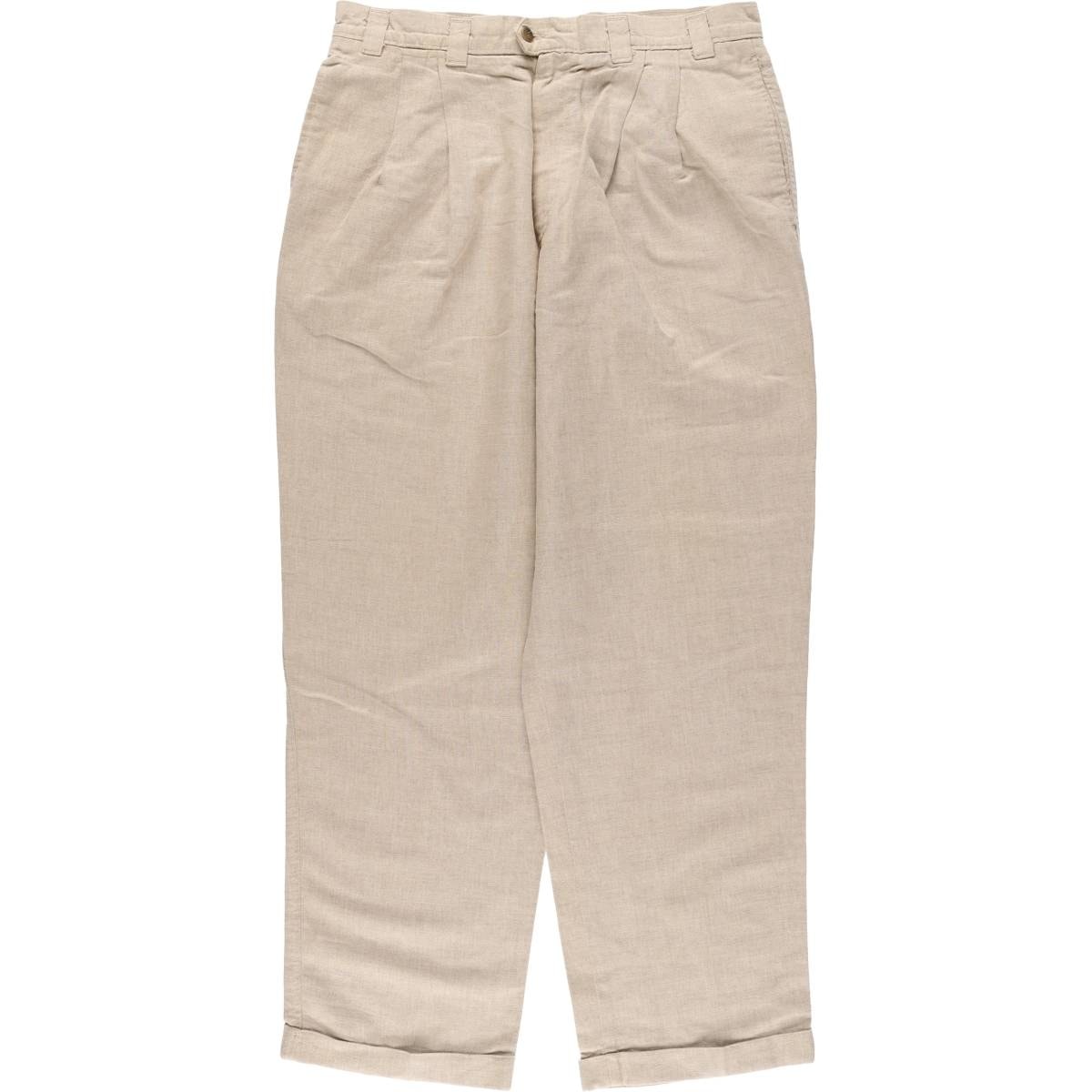 古着 90年代 リーバイス Levi's DOCKERS LOOSE FIT ツータック リネンパンツ スラックス USA製 メンズw34相当 ヴィンテージ/eaa535955