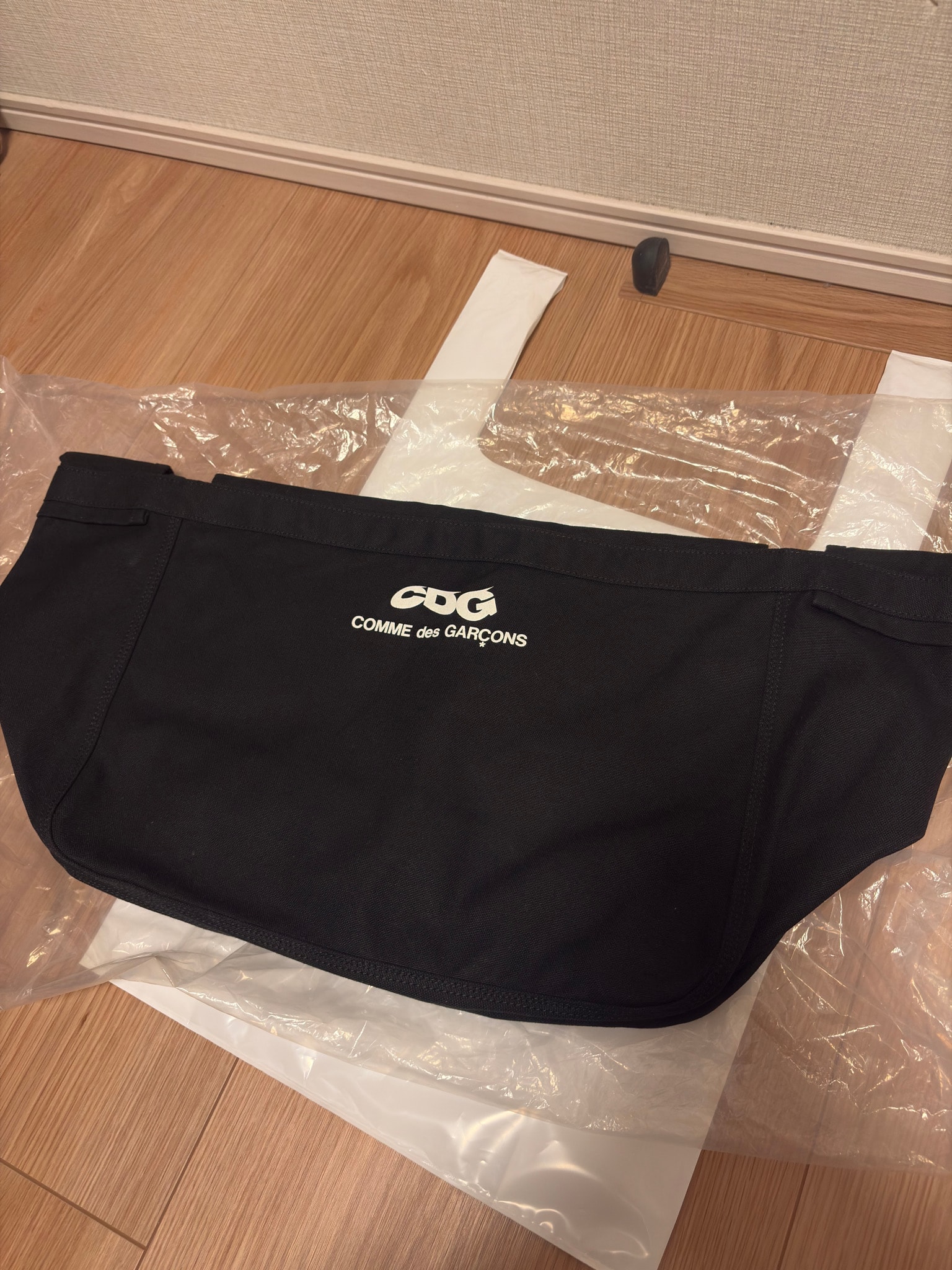 COMME des GARCONS CDG Cotton Canvas Postman Bag With Small Logo "Black"