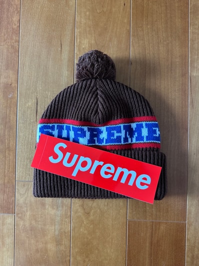 Supreme Big Stripe Beanie "Brown"