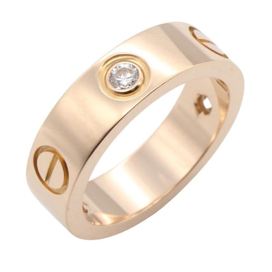 カルティエ CARTIER ラブリング 3PD リング・指輪 ジュエリー K18PG(ピンクゴールド) ダイヤモンド レディース ゴールド系 / クリア系 B4032400 【中古】
