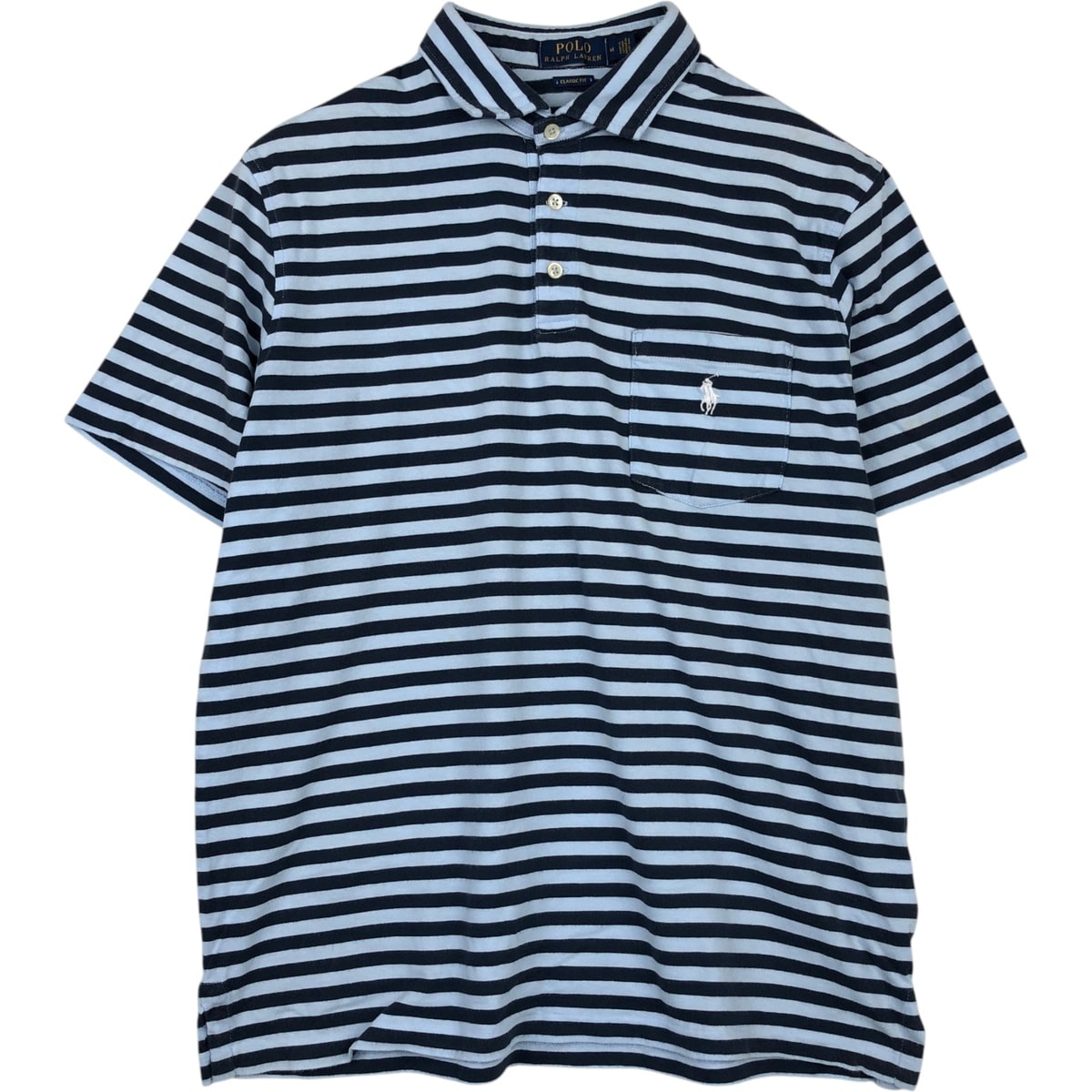 古着 ラルフローレン Ralph Lauren POLO RALPH LAUREN CLASSIC FIT 半袖 ボーダー ポロシャツ メンズM相当/eaa623779