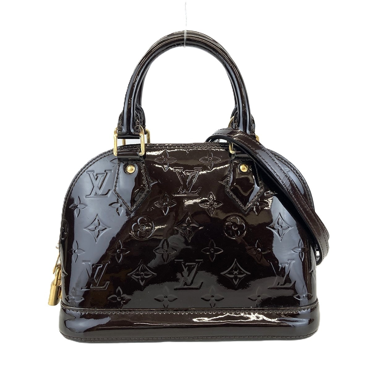 LOUIS VUITTON ルイ・ヴィトン アルマBB ヴェルニ  ハンドバッグ ショルダーバッグ M91678 モノグラムヴェルニ アマラント  レディース【中古】