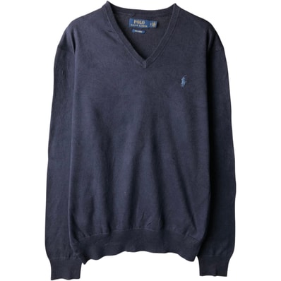 古着 ラルフローレン Ralph Lauren POLO RALPH LAUREN PIMA COTTON Vネック ピマコットンニットセーター メンズS相当/eaa637233