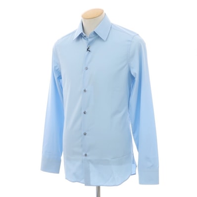 【中古】グッチ GUCCI コットン レギュラーカラー ブロード ドレスシャツ ブルー【サイズ37】【メンズ】