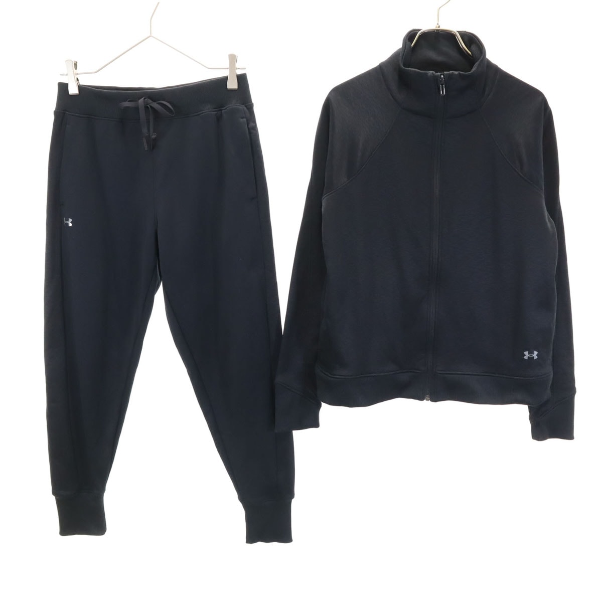 UNDER ARMOUR アンダーアーマー トレーニング ジャージジャケット 上下セットアップ LG//MD ブラック トリコット裏地