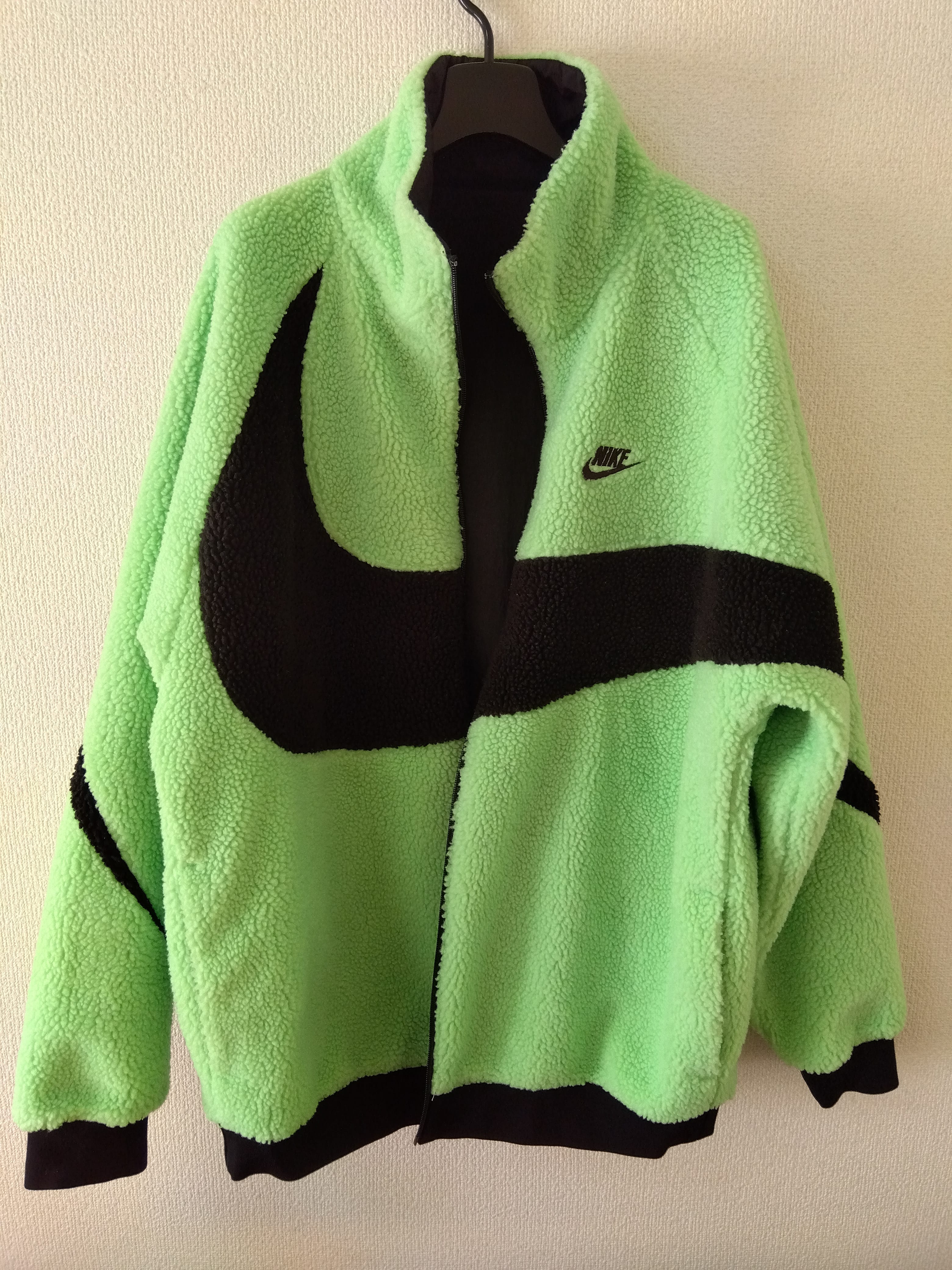 Nike Big Swoosh Reversible Boa Jacket "Illusion Green/Black"