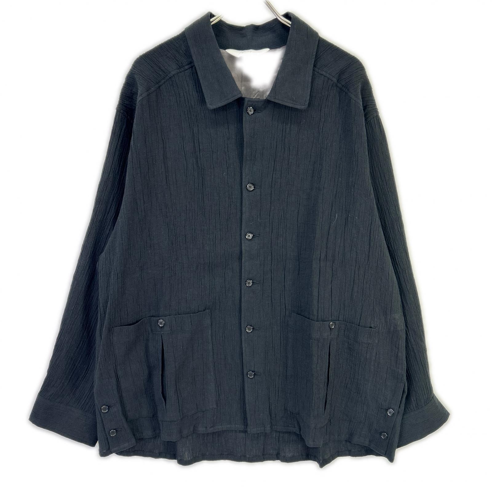 アンセルム 26SS ANC-SH92 ブラック CREPE SHIRT JACKET 2