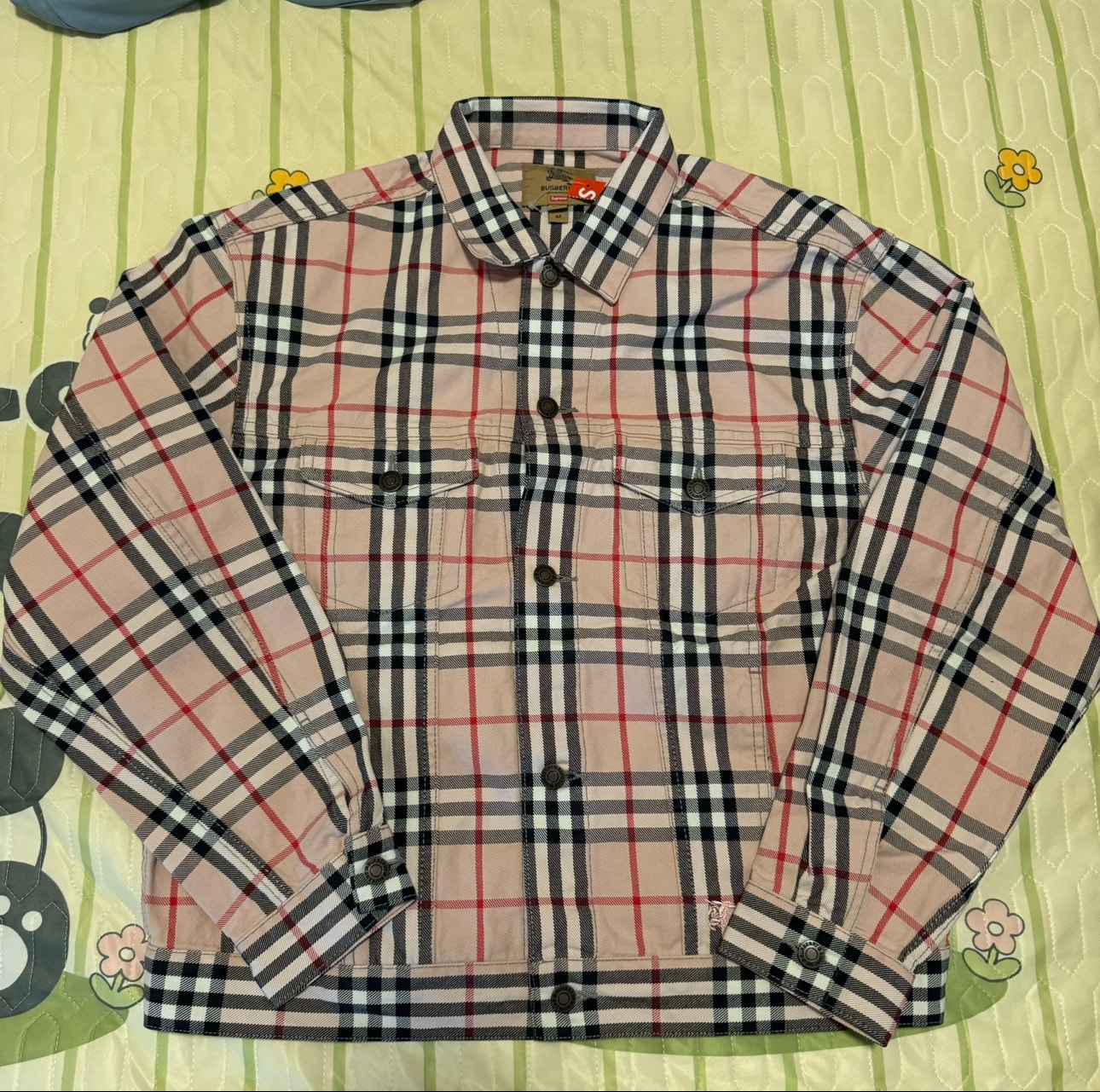 Supreme / Burberry Denim Trucker Jacket "Pink"