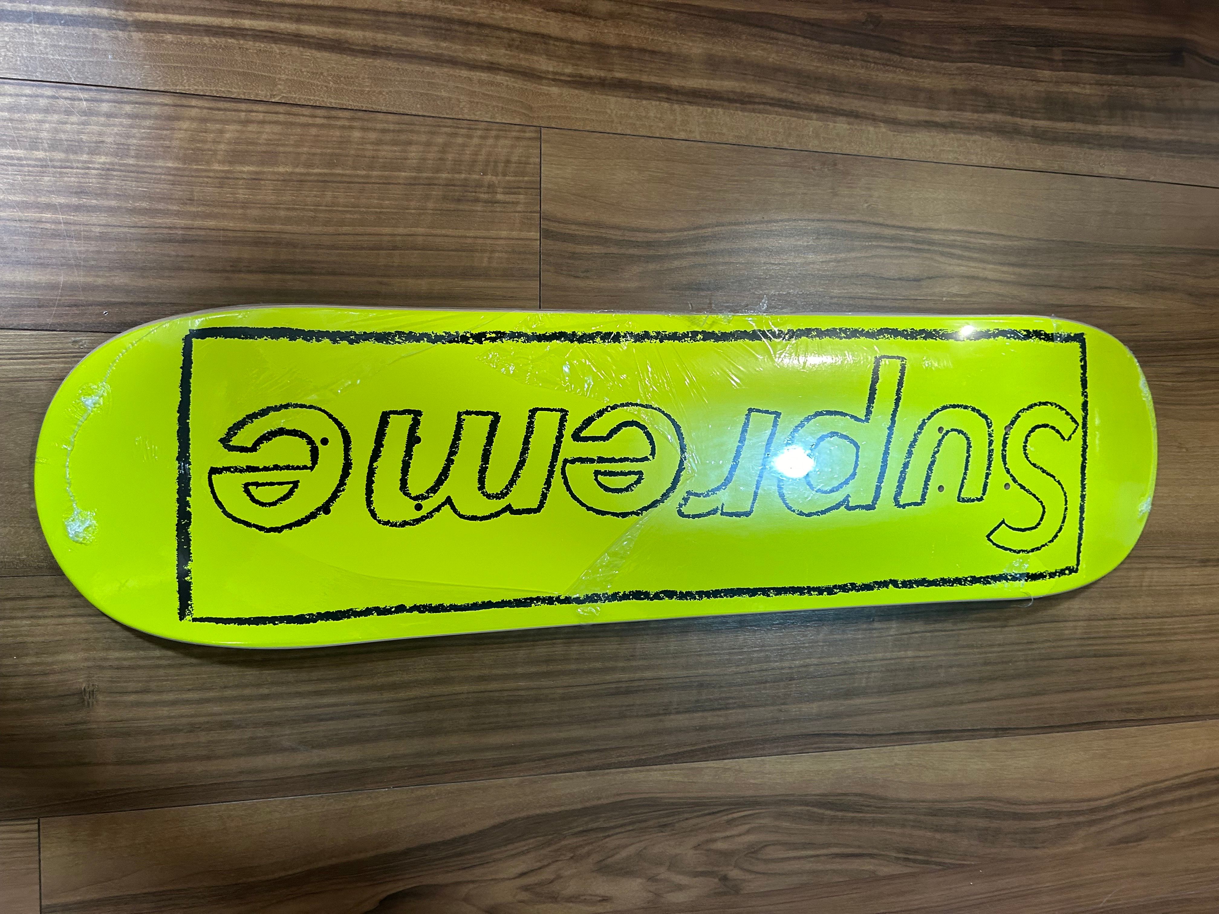 Supreme KAWS Chalk Logo Skateboard "Yellow"