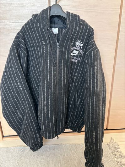 Stussy x Nike Striped Wool Jacket "Black"
