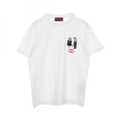 グッチ GUCCI GUCCI × ヒグチユウコ 半袖Tシャツ 衣料品 トップス コットン メンズ ホワイト系 【中古】
