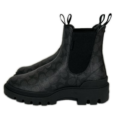 COACH コーチ ブーツ 厚底サイドゴアブーツ コリンブーツ Collin Boot 25.5cm ファッション ファッション小物 アイテム ブラック ダークグレー キャンバス メンズ