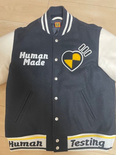 HUMAN MADE A$AP Rocky HUMAN TESTING VARSITY JACKET "Black"