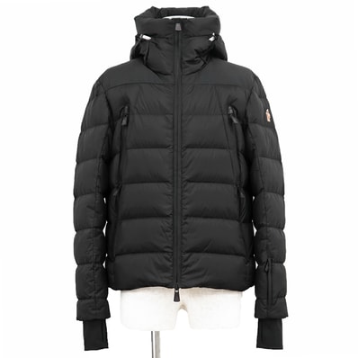 【極美品】MONCLER モンクレール ダウンジャケット CAMURAC サイズ 2 メンズ 2019年製 ロゴ ワッペン テクニカルツイル アイウェアクリーナー&ポケット フーデッド ジップアップ 4P アウター ボタン付属 ブラック 黒 ルーマニア製
