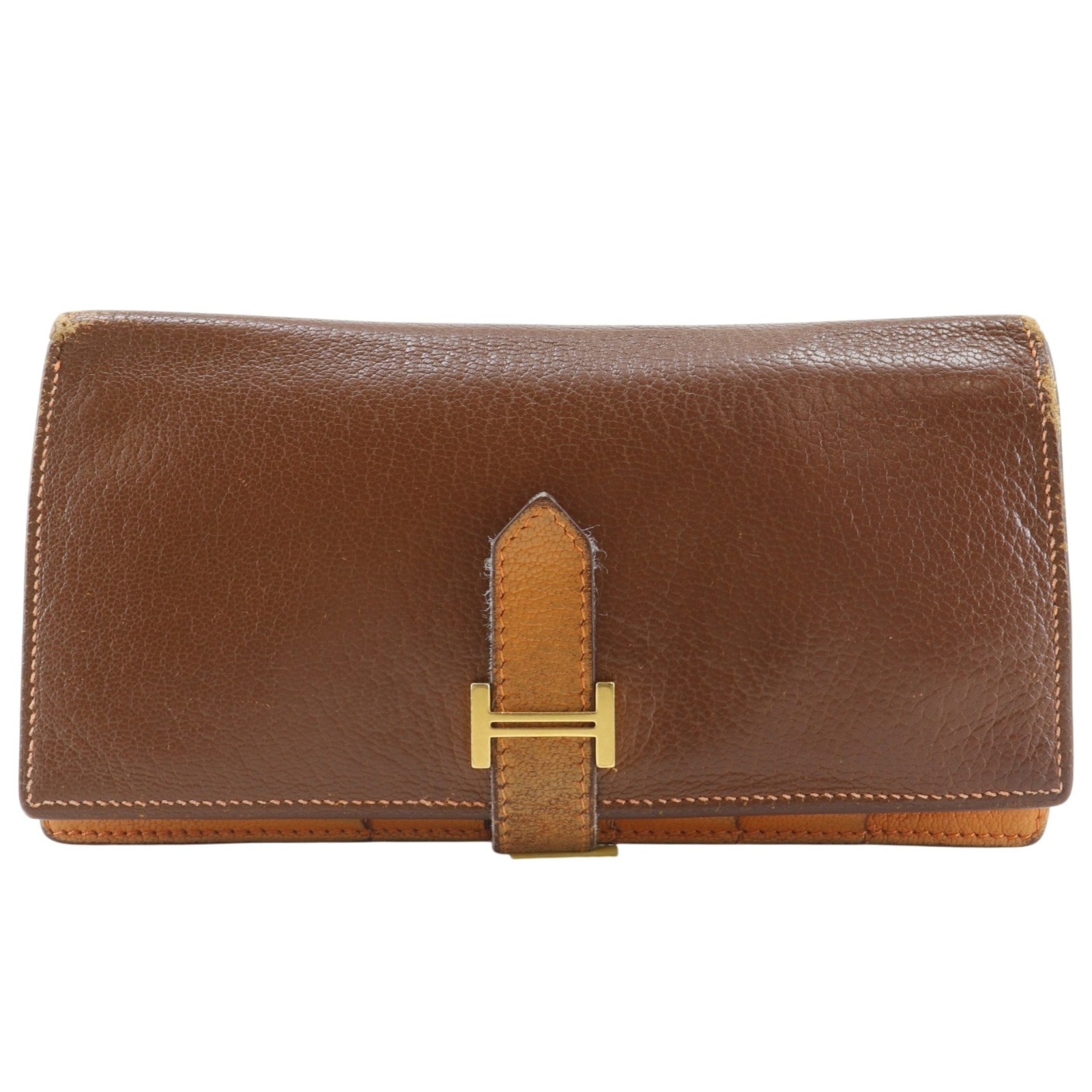 エルメス ベアンスフレ バイカラー □M ユニセックス長財布