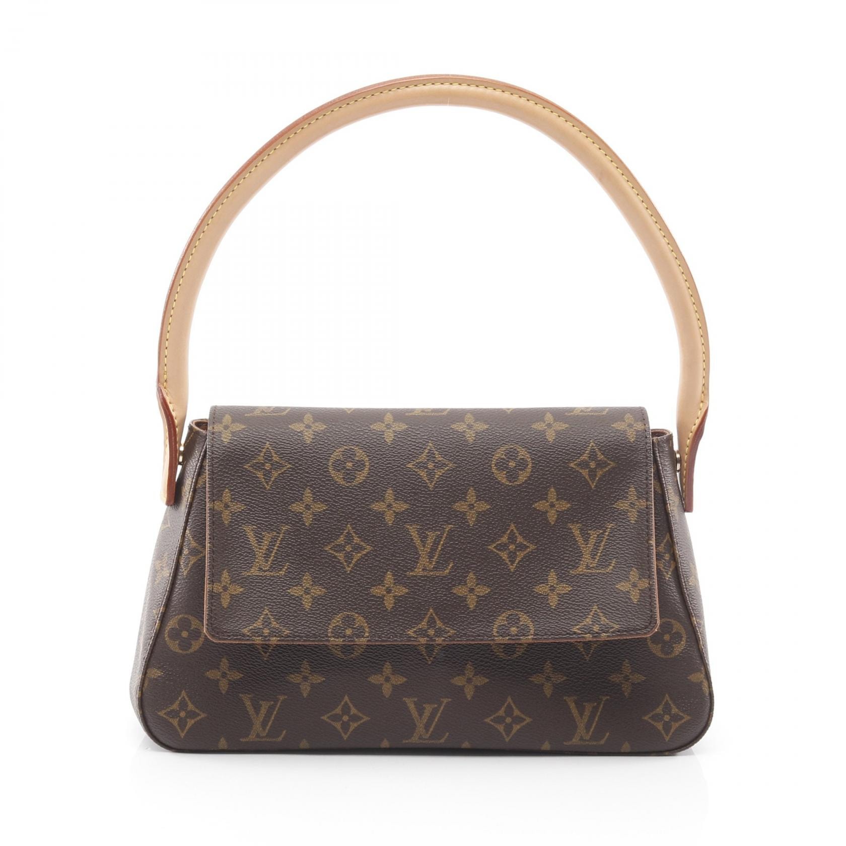 ルイ・ヴィトン LOUIS VUITTON ミニルーピング モノグラム ハンドバッグ バッグ PVCコーティングキャンバス レザー レディース ブラウン系 M51147 【中古】