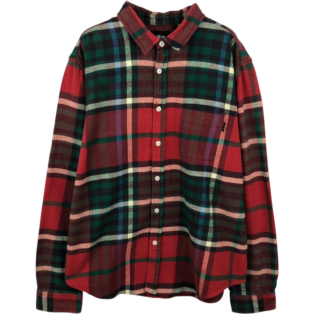 古着 ステューシー STUSSY タータンチェック 長袖 フランネルチェックシャツ メンズXL相当/eaa637646