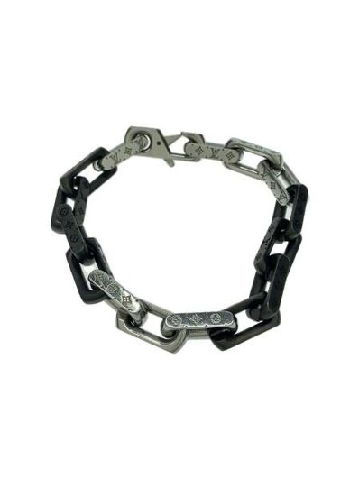 Louis Vuitton Monogram Chain Bracelet "Silver/Black"