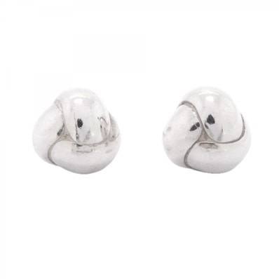 【6jfb0130-k】ティファニー ピアス ノットボール シルバー925【中古】レディース