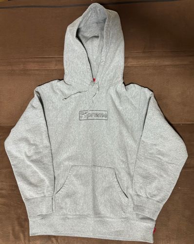 Supreme KAWS Chalk Logo Hooded Sweatshirt "Grey"(2021)