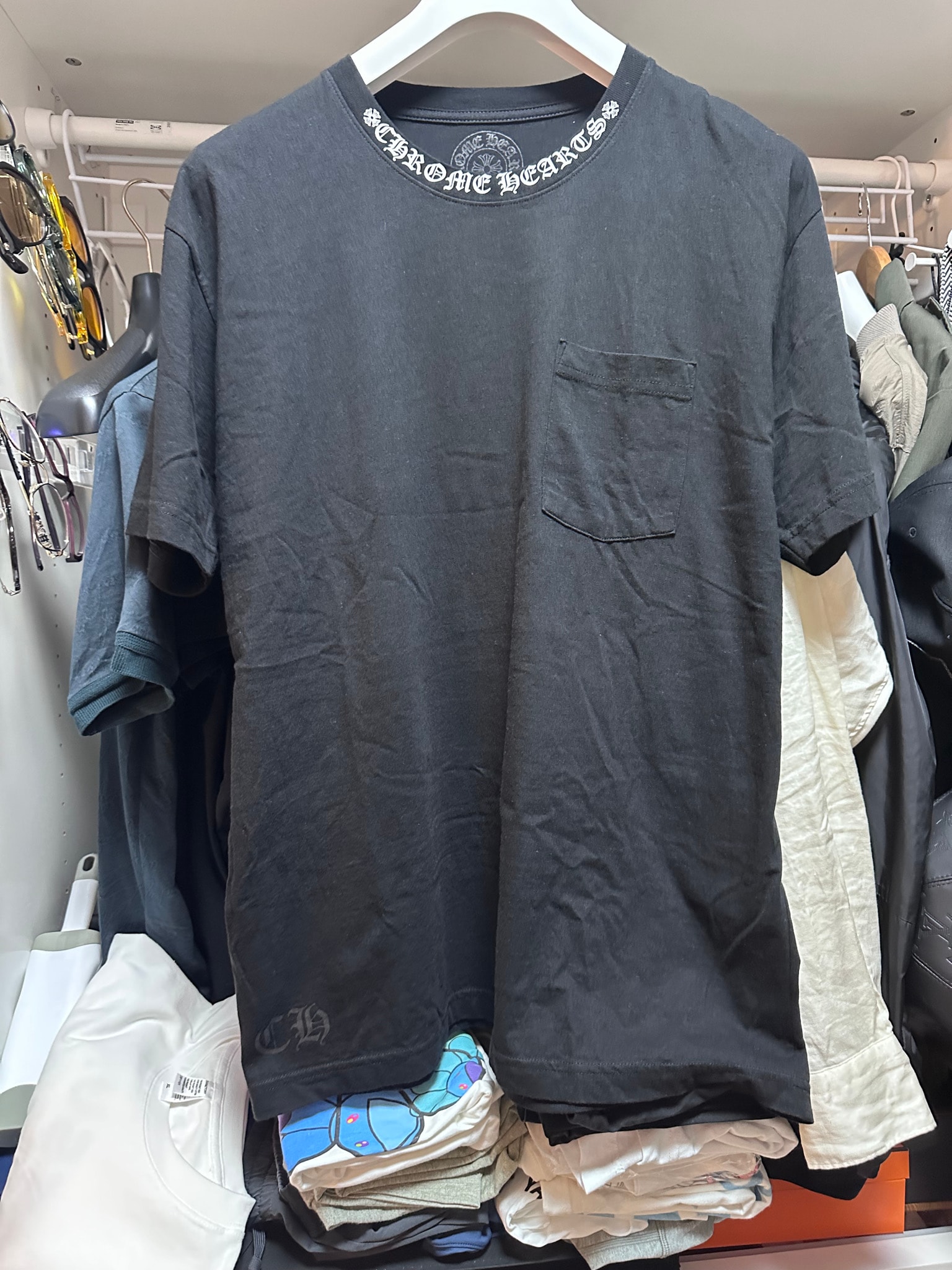 Chrome Hearts Neck Logo S/S T-Shirt "Black/White"