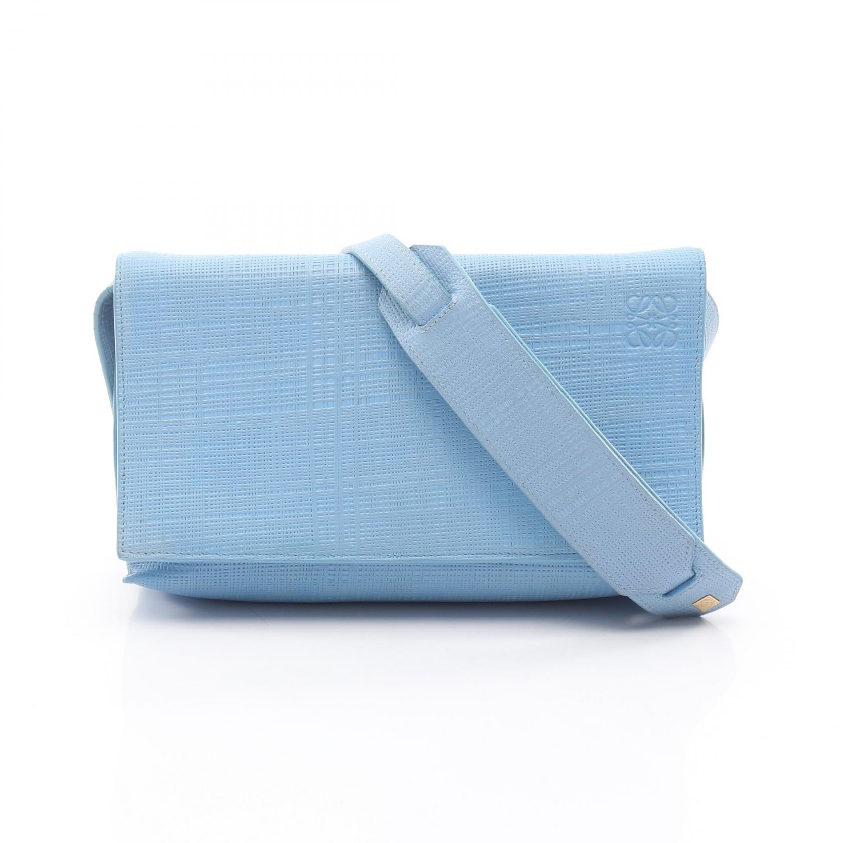 ロエベ LOEWE VEGA ベガ ショルダーバッグ バッグ レザー レディース ブルー系 101.79.L55 【中古】