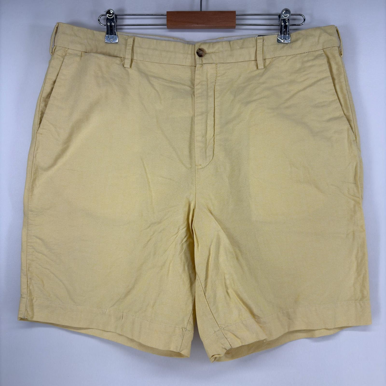 古着 ポロ・ラルフローレン POLO RALPH LAUREN ショートパンツ チノパン ワンポイント ジップ ハーフパンツ w38 イエロー メンズ