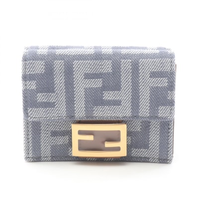 フェンディ FENDI バゲット ズッカ 三つ折り財布 財布 キャンバス レディース グレー系 / ブラウン系 / ブルー系 8M0395AUT4F1SXQ 【新品】