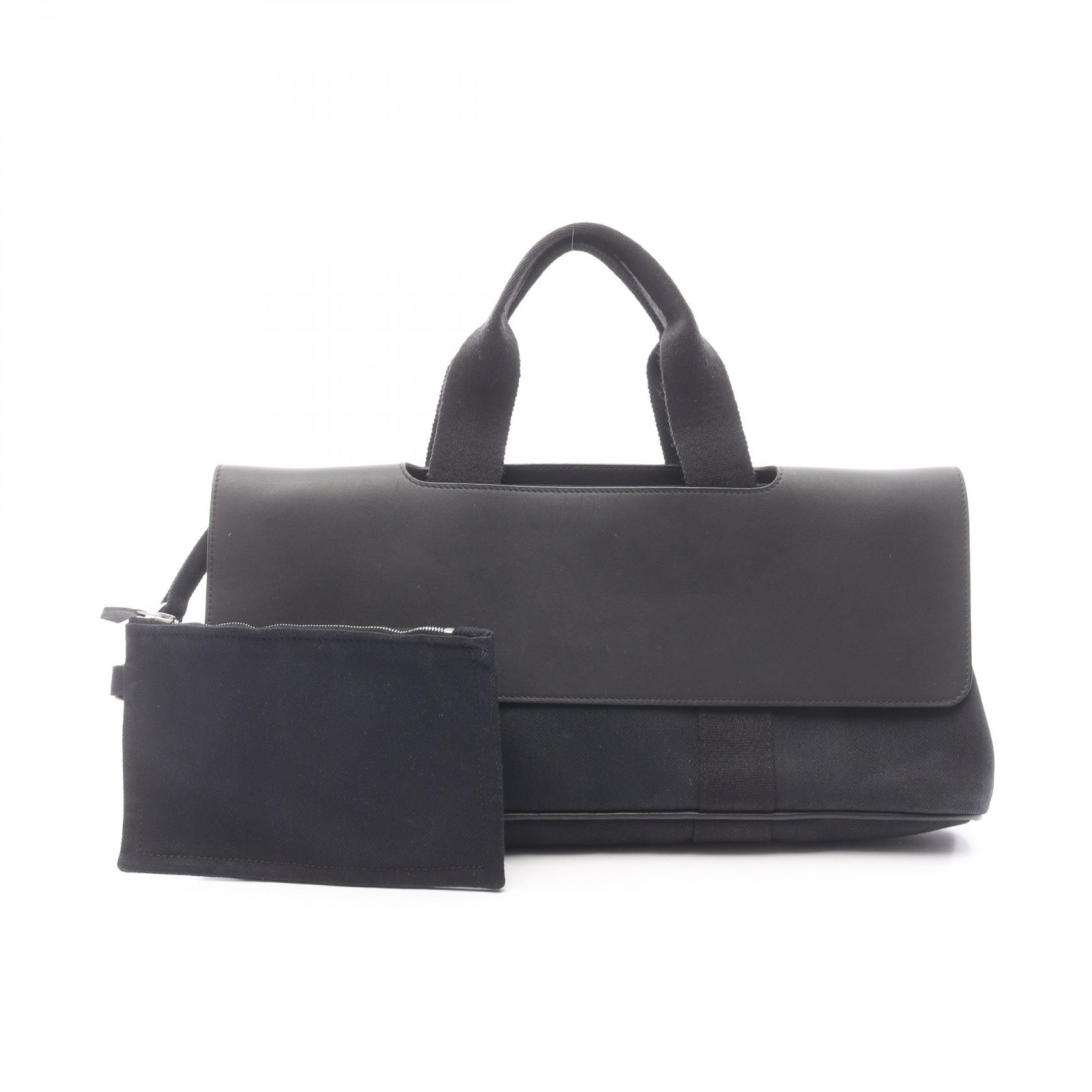エルメス HERMES ヴァルパライソ ロングMM ハンドバッグ バッグ レザー トワルシェブロン / ヴォースイフト トワルシェブロン メンズ ブラック系 【中古】