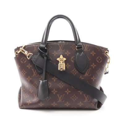 ルイ・ヴィトン LOUIS VUITTON フラワージップドトートPM トートバッグ バッグ PVCコーティングキャンバス レザー モノグラム ノワール レディース ブラウン系 / ブラック系 M44351 【中古】