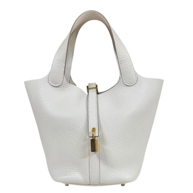 エルメス ピコタンロックPM ハンドバッグ トリヨンクレマンス ホワイト レディース HERMES 中古