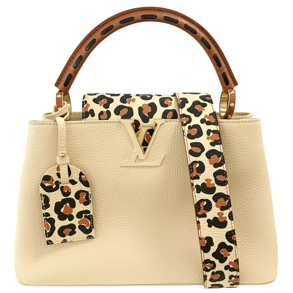 LOUIS VUITTON ルイヴィトン 2WAY カプシーヌMM ハンドバッグ ワイルドアットハート 肩掛け 斜め掛け ショルダーバッグ M58575 レザー    ベージュ ブラウン 茶 ゴールド金具 レディース【中古品】
