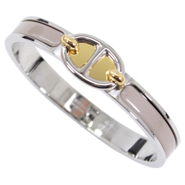 Hermes Mini Clic Chaine D'ancre Bracelet "Marron Glace/Palladium"