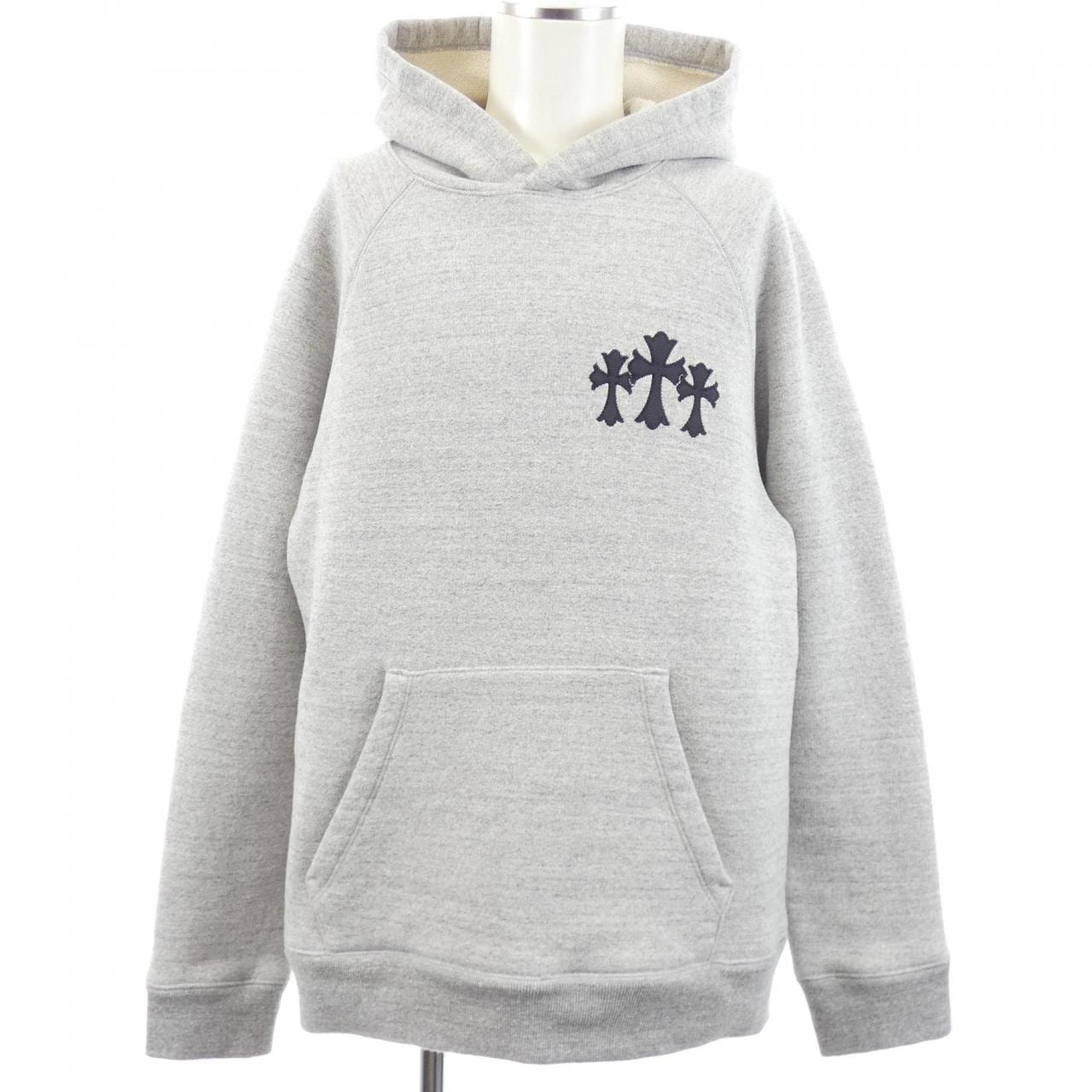 Chrome Hearts CH Logo Cemetery Cross Hoodie "Gray"