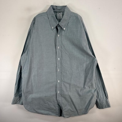 古着 ブルックスブラザーズ Brooks Brothers 長袖シャツ USA製 Makers REGENT XL グリーン系 無地 メンズ
