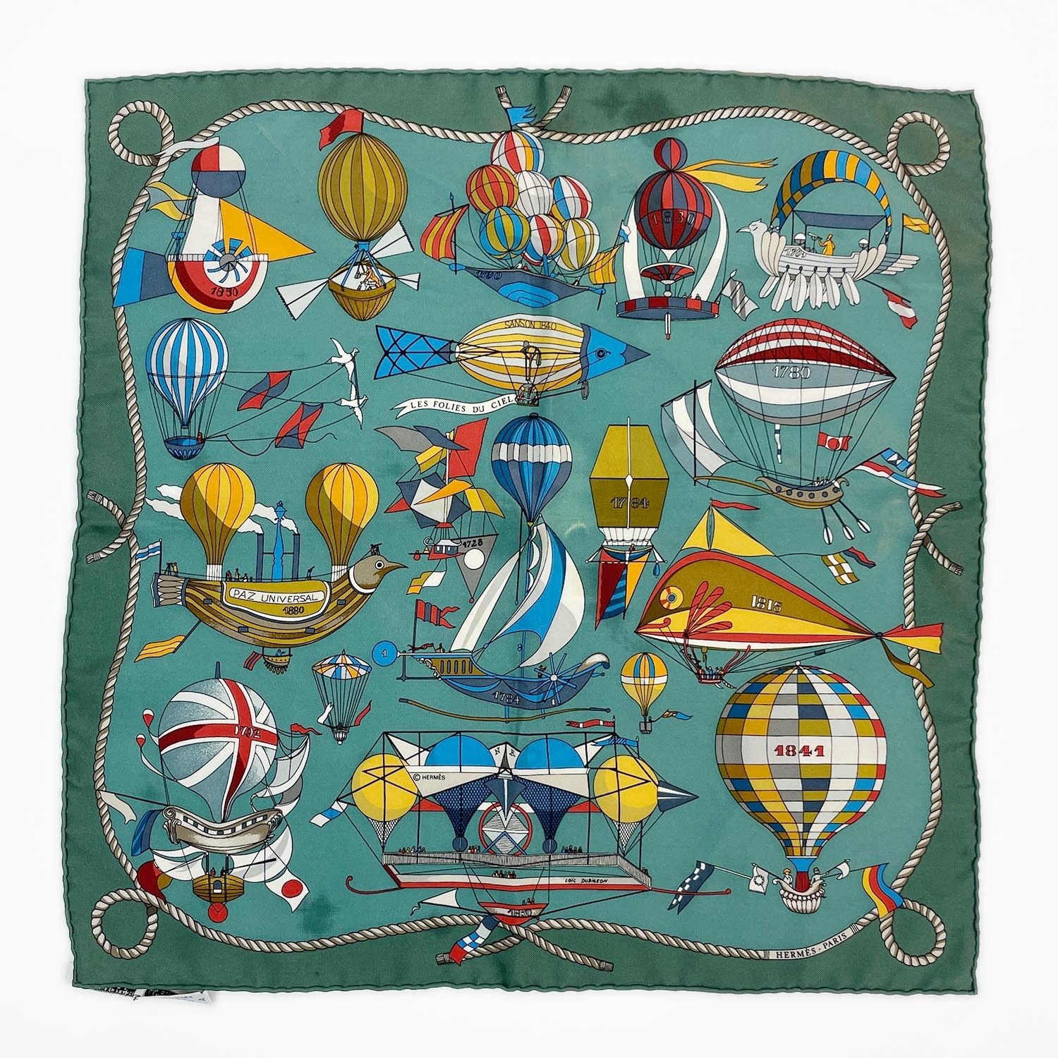 HERMES エルメス カレ43 スカーフ
 シルク グリーン ユニセックス
 【中古】