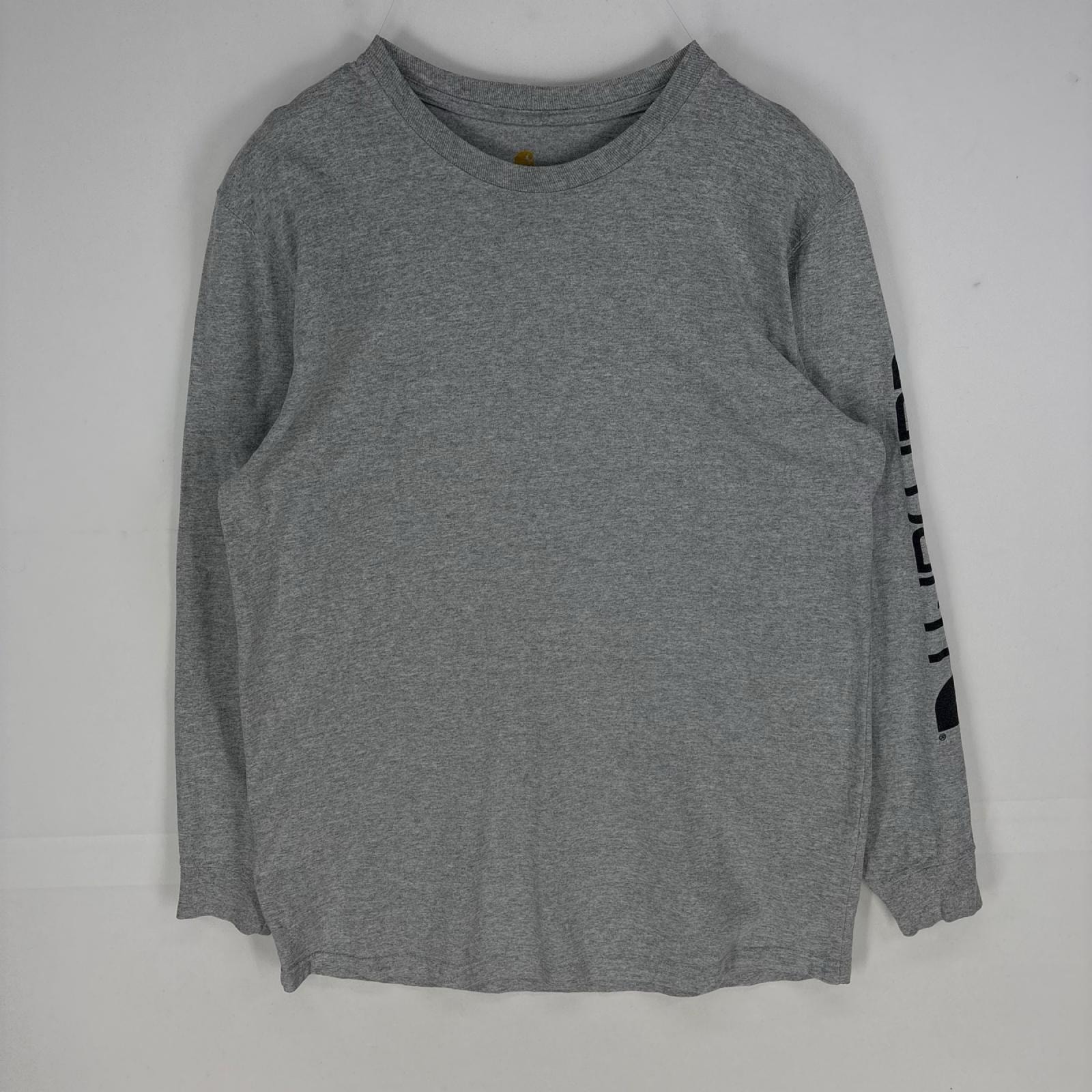 古着 カーハート Carhartt 長袖Tシャツ オリジナルフィット ロンT クルーネック L グレー系 袖プリント メンズ