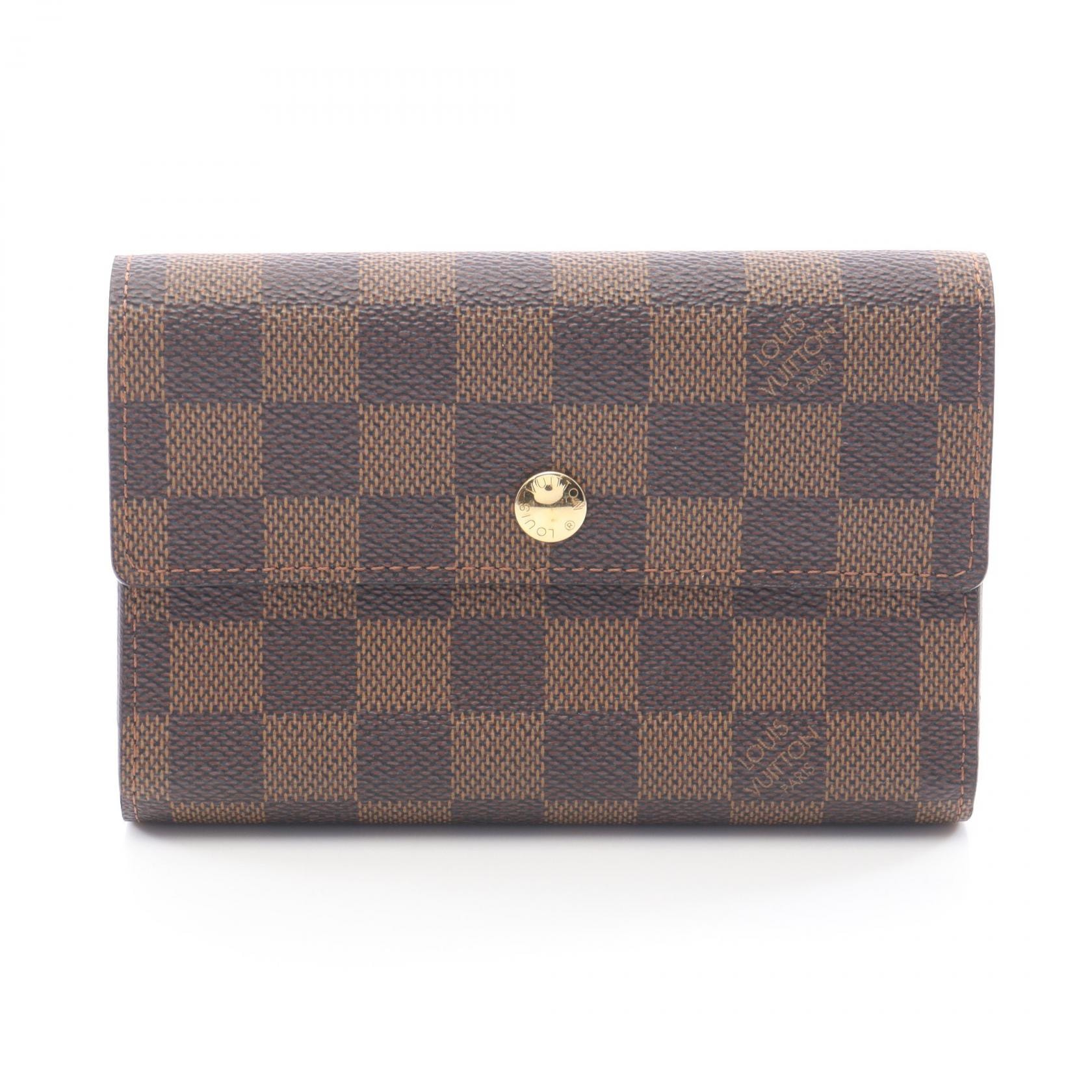 ルイ・ヴィトン LOUIS VUITTON ポルトフォイユ アレクサンドラ ダミエエベヌ 三つ折り財布 財布 レザー PVC レディース ブラウン系 N63067 【中古】