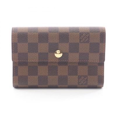 ルイ・ヴィトン LOUIS VUITTON ポルトフォイユ アレクサンドラ ダミエエベヌ 三つ折り財布 財布 レザー PVC レディース ブラウン系 N63067 【中古】