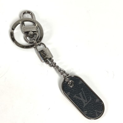 ルイヴィトン LOUIS VUITTON ポルトクレ タブ モノグラム ID M63618 モノグラムエクリプス チャーム キーリング バッグチャーム キーホルダー モノグラムエクリプスキャンバス シルバー×ブラック