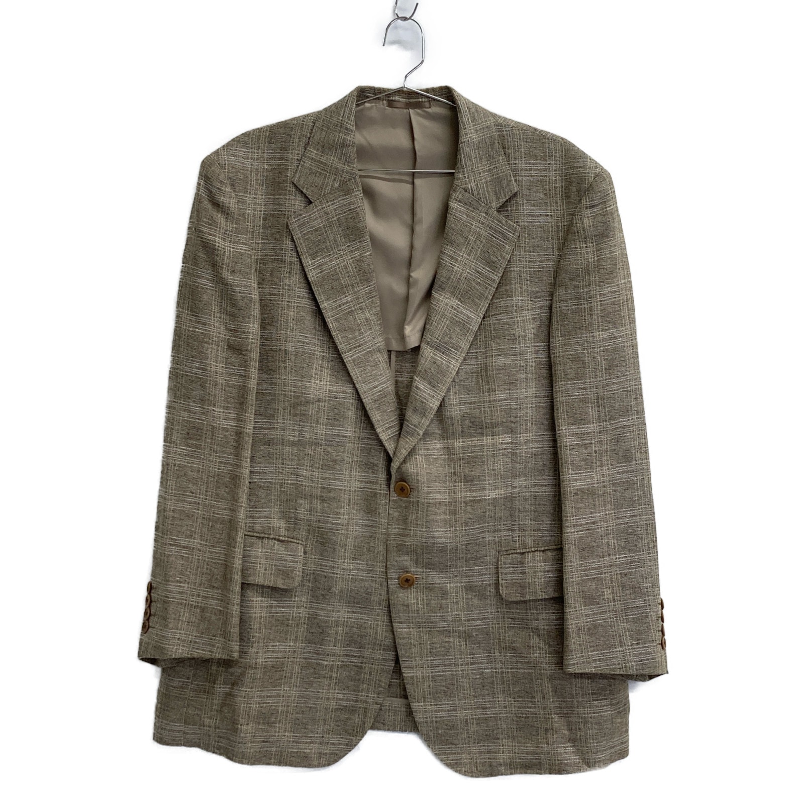バーバリーロンドン BBE81-435-44 ベージュ リネンウール チェック テーラードジャケット 表記なし