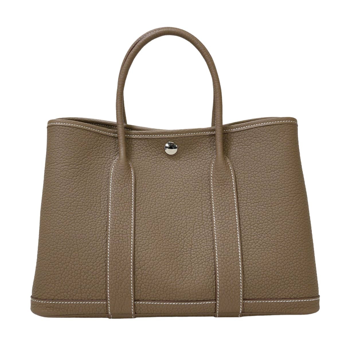 HERMES エルメス トートバッグ ガーデンパーティ 30 TPM オールレザー エトープ (エトゥープ) ネゴンダ シルバー金具 G刻印 新品