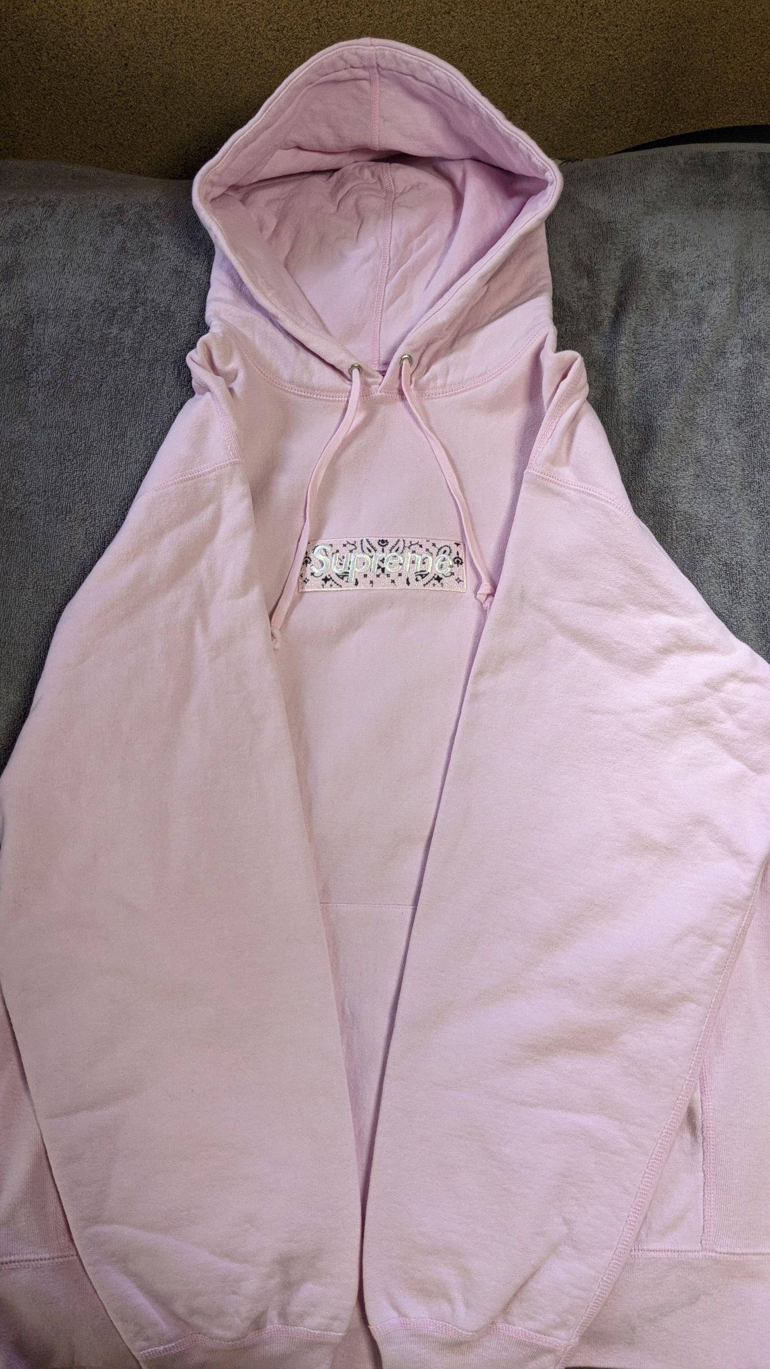 Supreme Bandana Box Logo Hooded Sweatshirt "Pink"