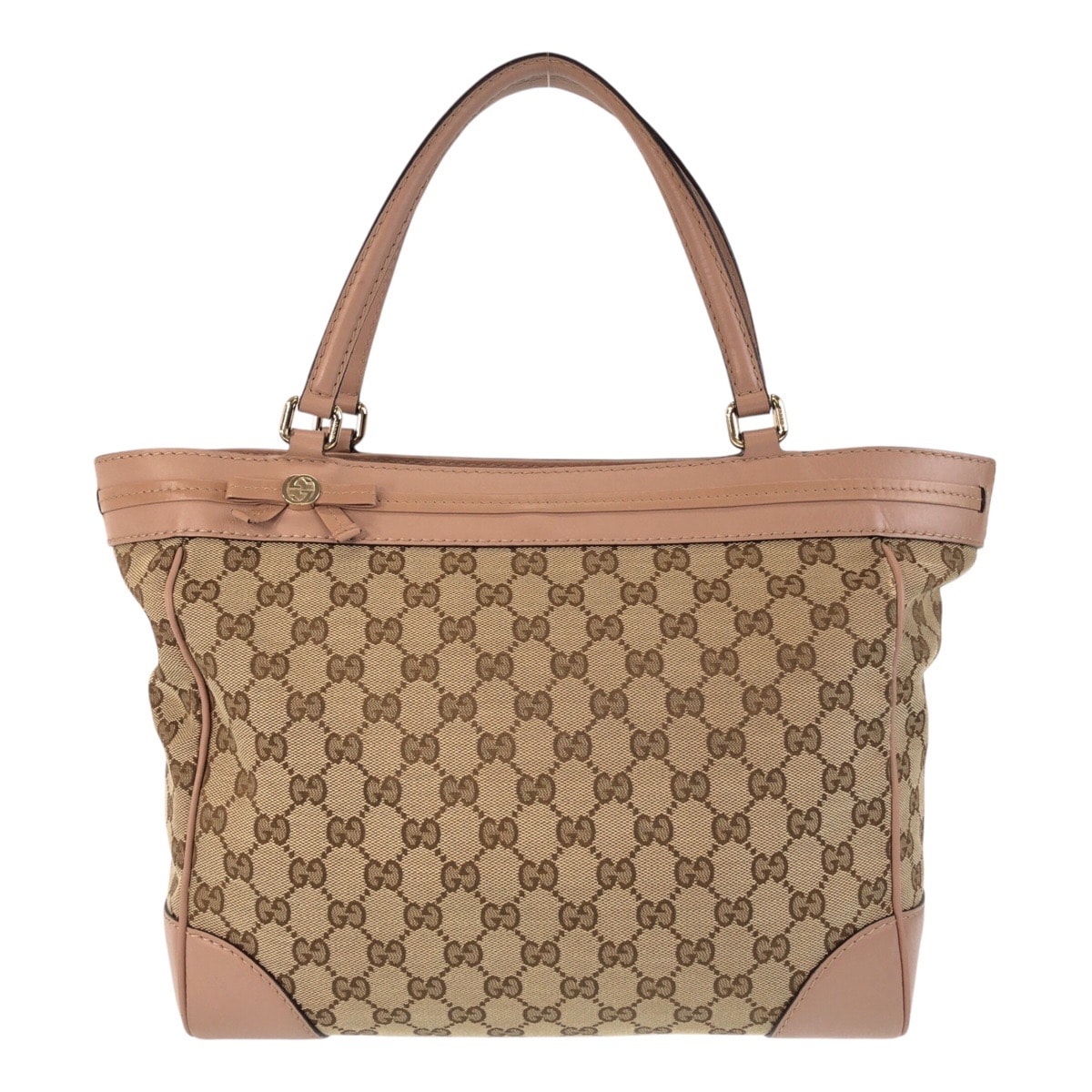 美品 GUCCI グッチ メイフェア ベージュ ピンク ゴールド金具 GGキャンバス レザー/ トートバッグ ショルダーバッグ 506331 【中古】