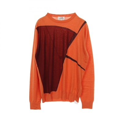 エルメス HERMES ニット 衣料品 トップス カシミヤ シルク シルク オレンジ メンズ オレンジ系 / ボルドー系 【中古】