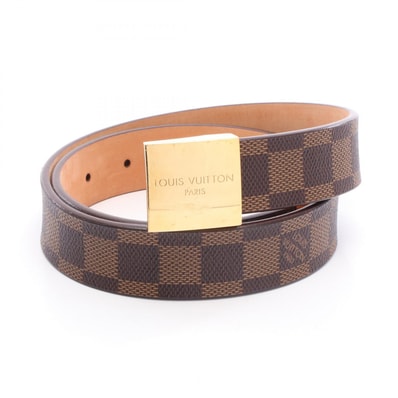 ルイ・ヴィトン LOUIS VUITTON サンチュール キャレ ダミエエベヌ ベルト 衣料品 PVC メンズ ブラウン系 M6802 【中古】