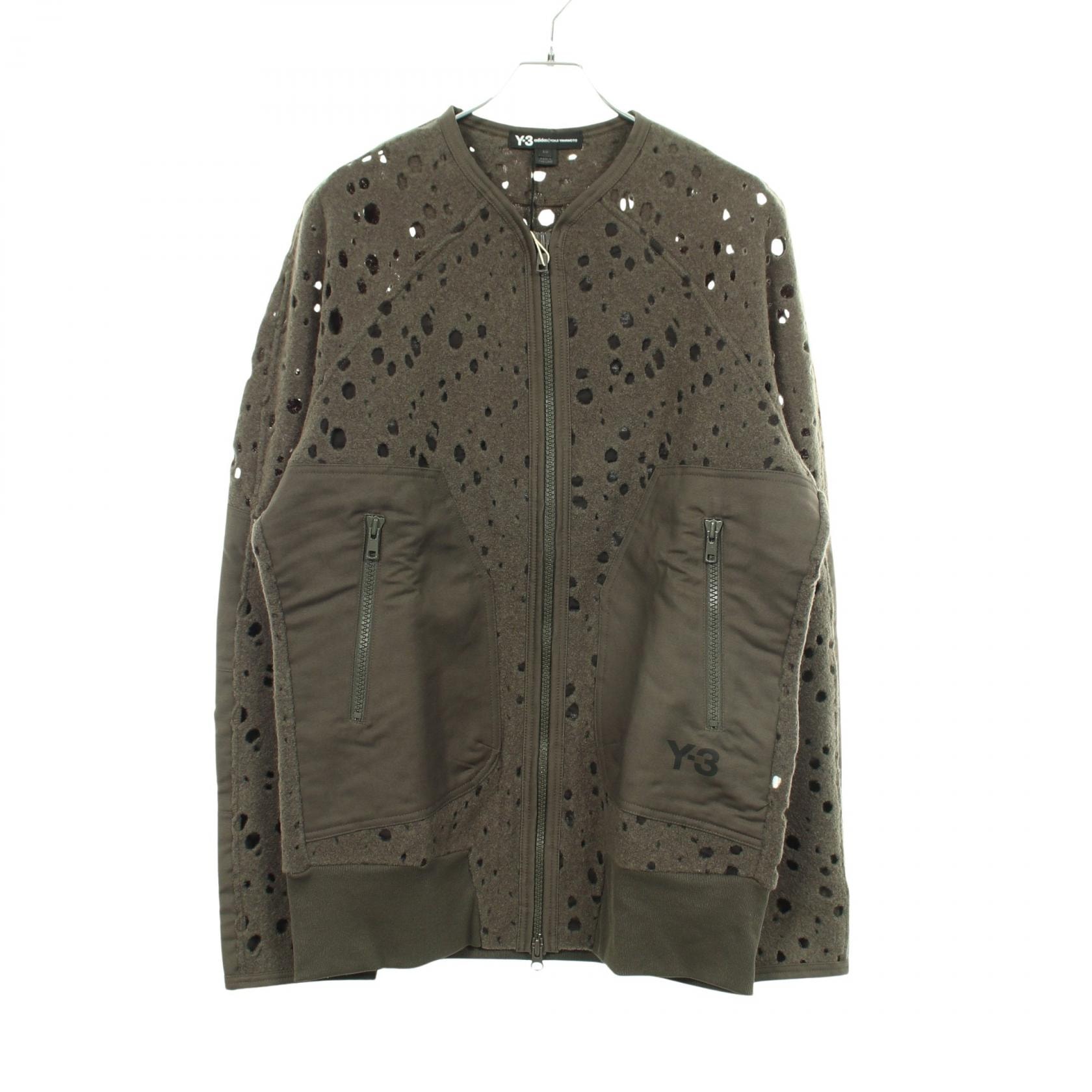 ワイスリー Y-3 Perforated Bomber Jacket パンチング 切替 衣料品 アウター ウール ナイロン コットン メンズ カーキ系 CE6739 【中古】