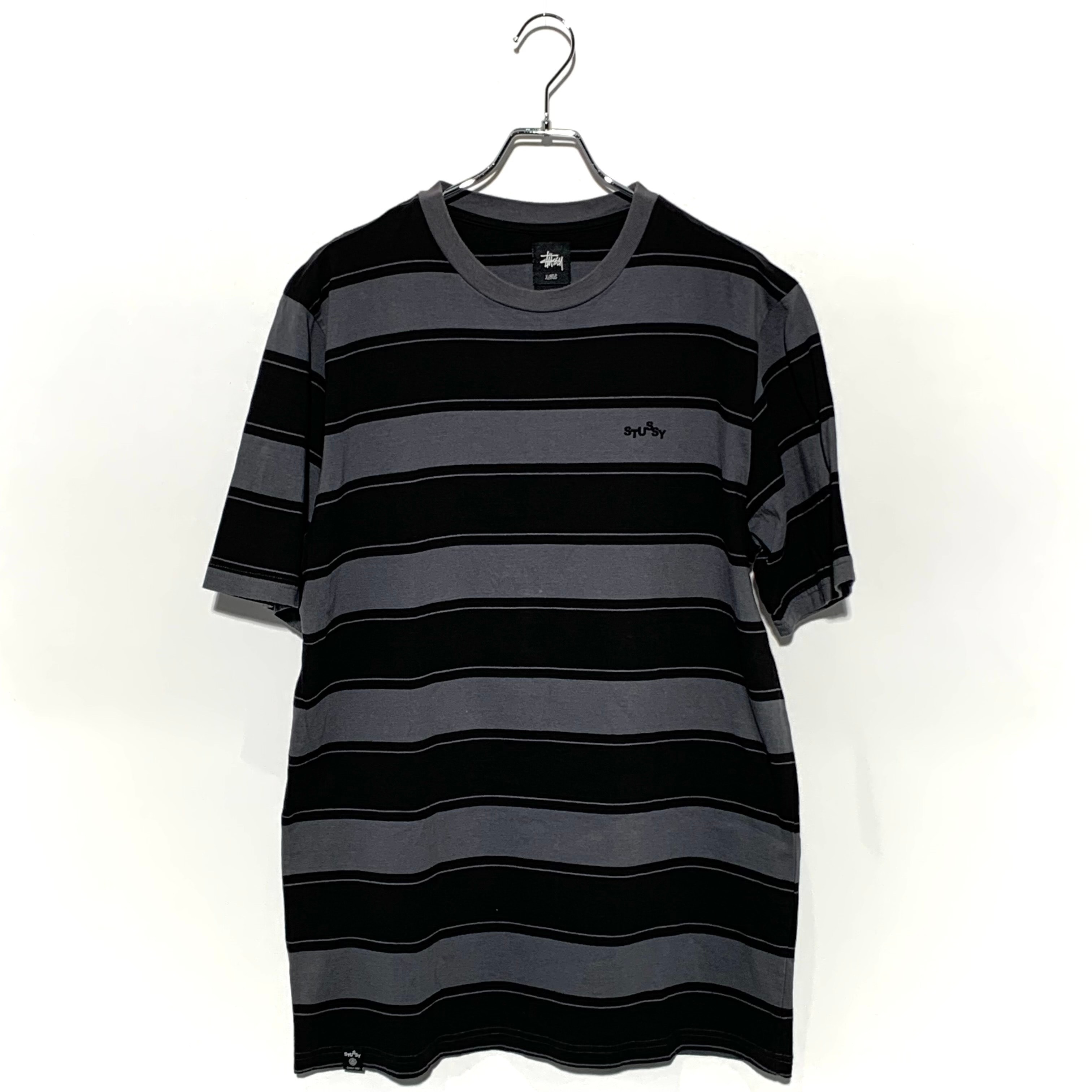 STUSSY BORDER STRIPE S/S TEE Black