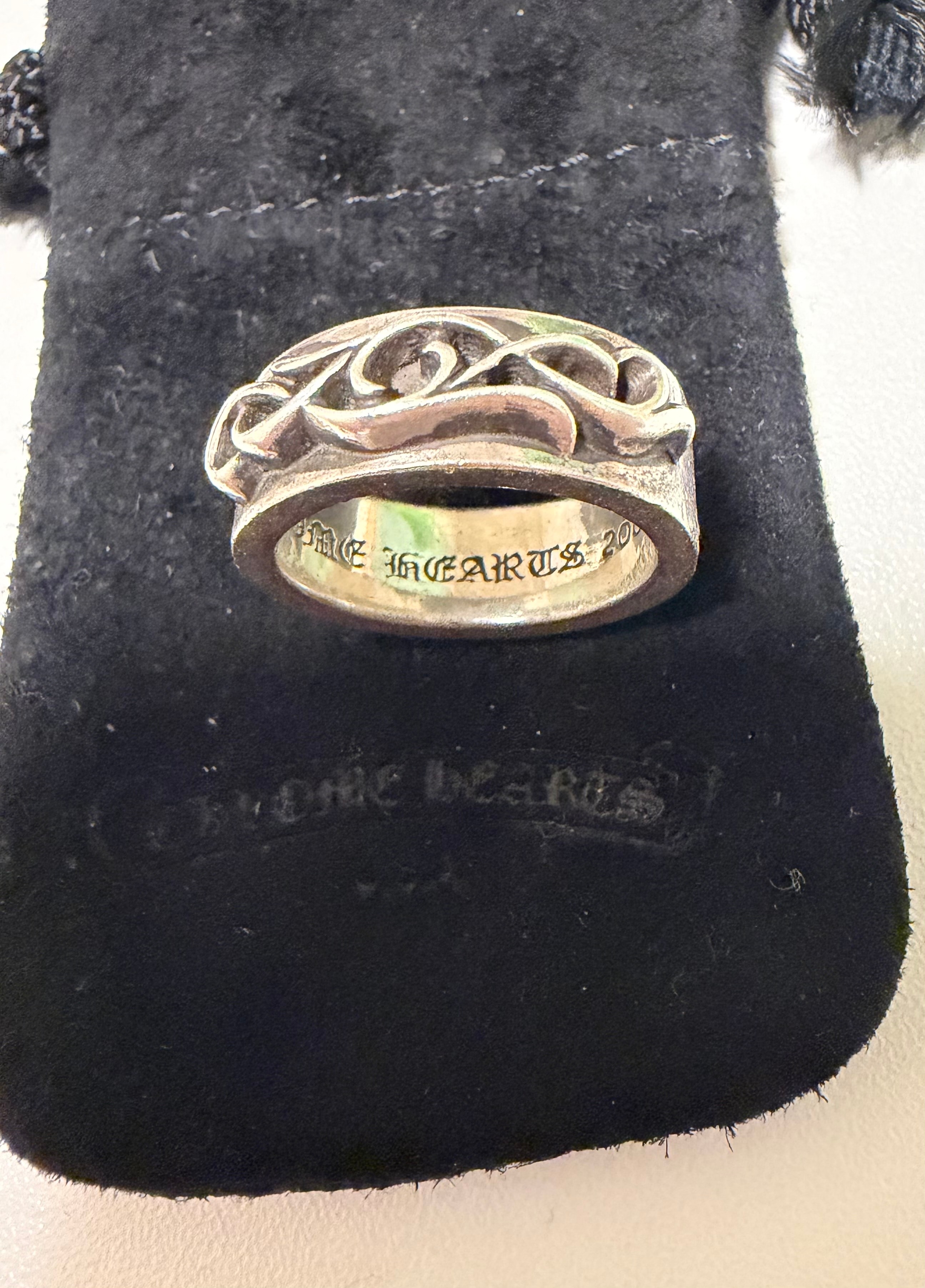 Chrome Hearts Double Vine Narrow Band Ring "Silver"