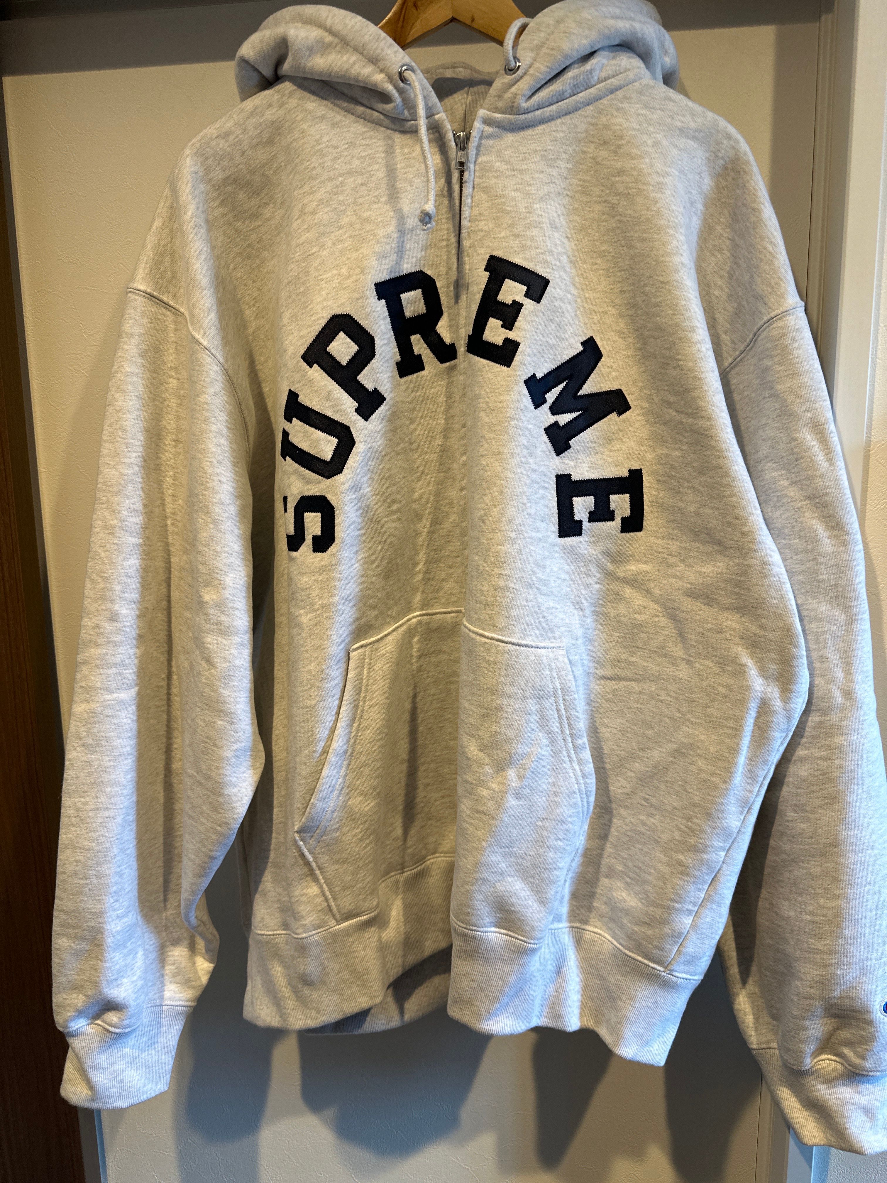 Supreme x Champion Zip Up Hooded Sweatshirt "Ash Grey"